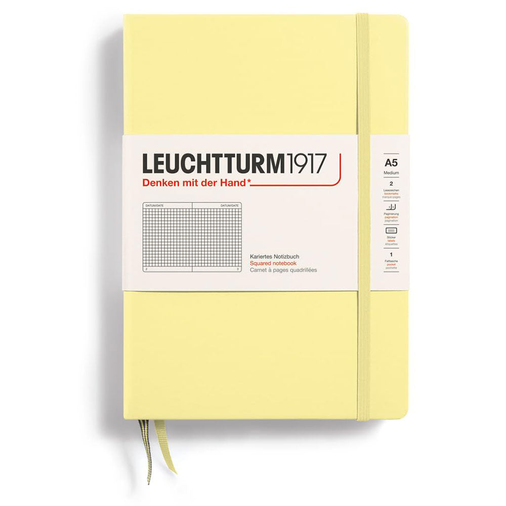 Leuchtturmハードカバー四角ノートブックA5(黄色)