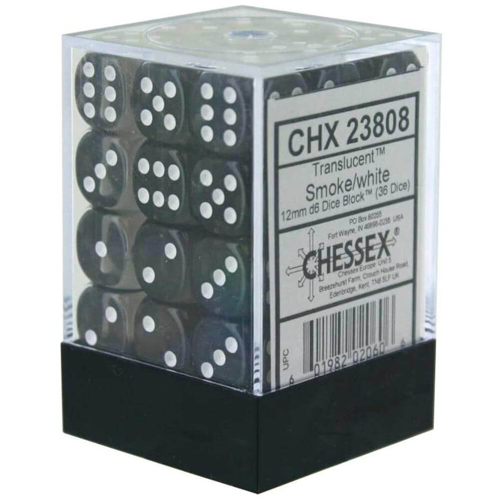D6ダイス半透明12mm(36個のサイコロ)