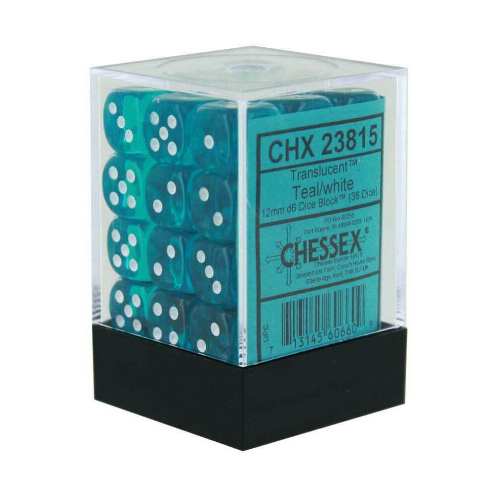 D6ダイス半透明12mm(36個のサイコロ)