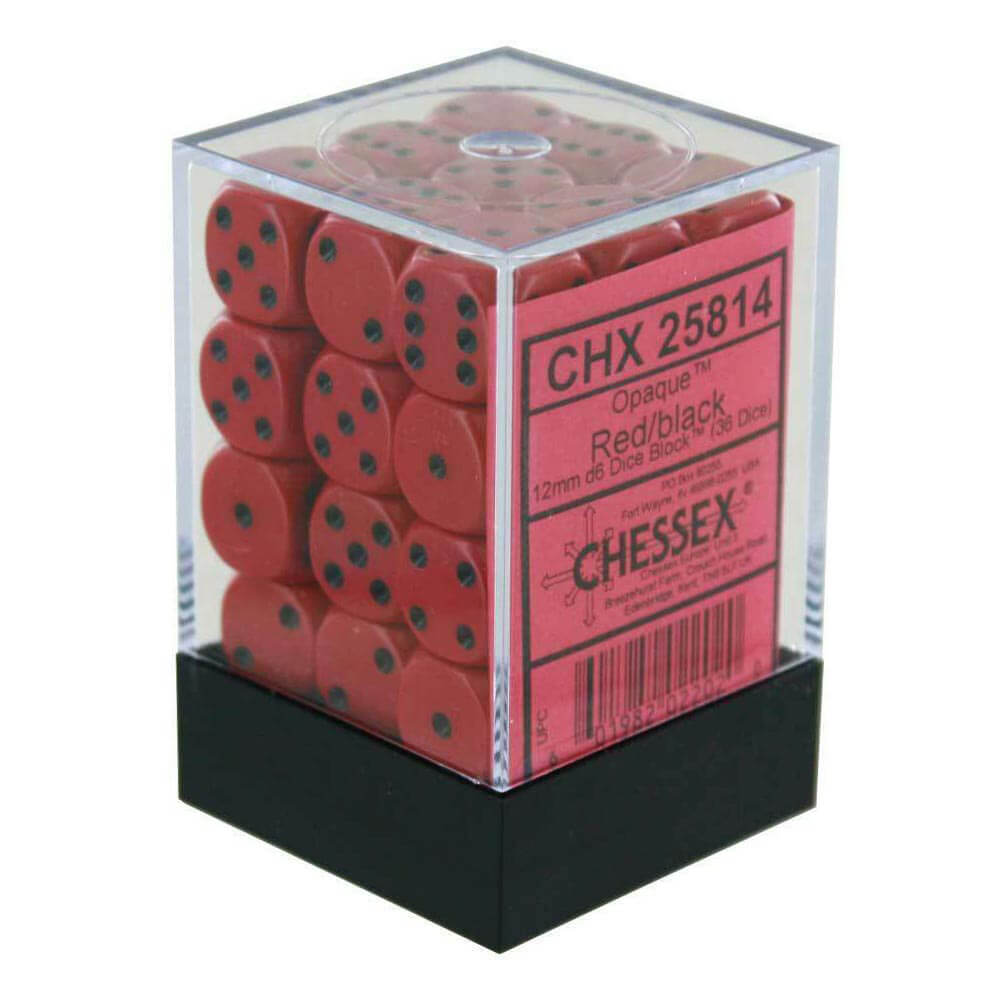 D6 Würfel undurchsichtig 12 mm (36 Würfel)