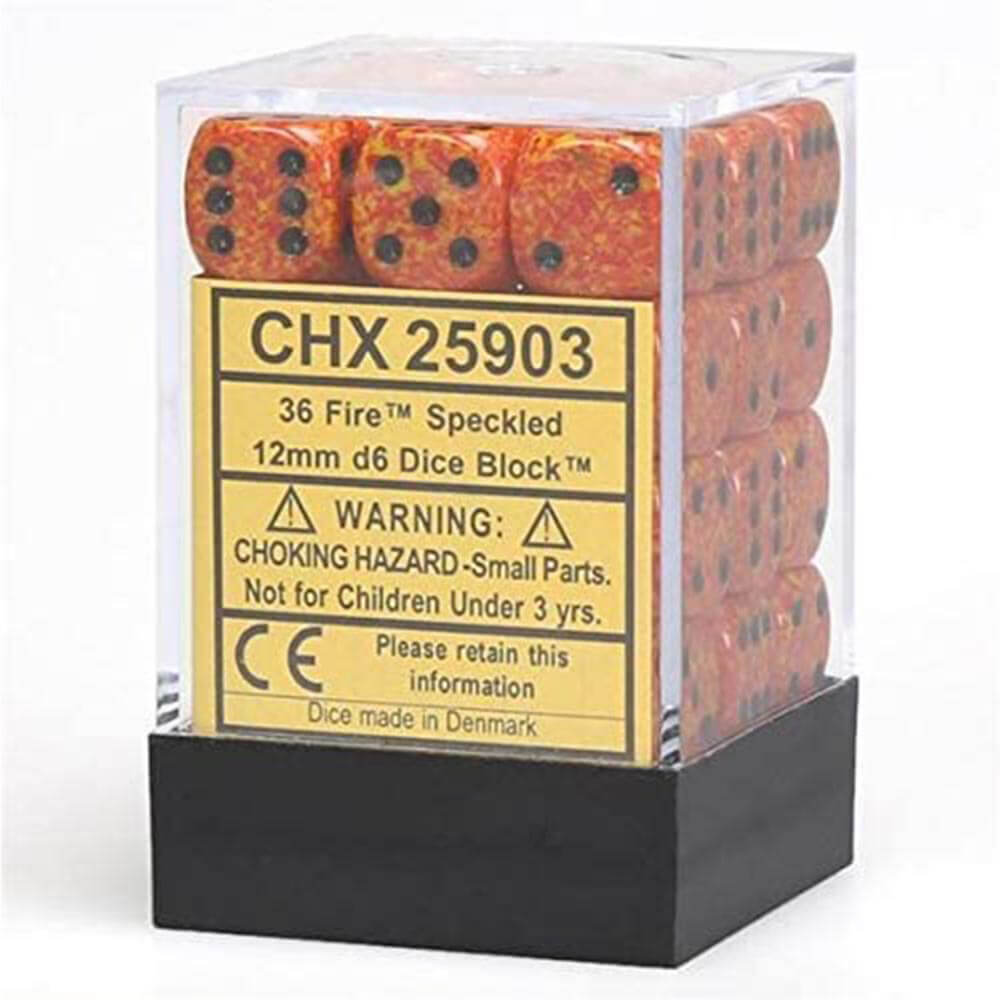 D6 Würfel gesprenkelt 12 mm (36 Würfel)
