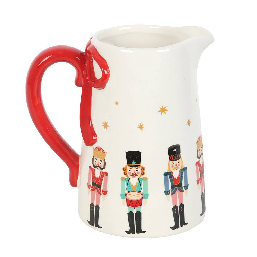 Nutcracker Ceramic Flower Jug with Bow