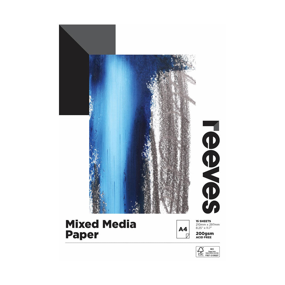 Reeves 200GSMミックスクレジットメディアパッド(15枚)