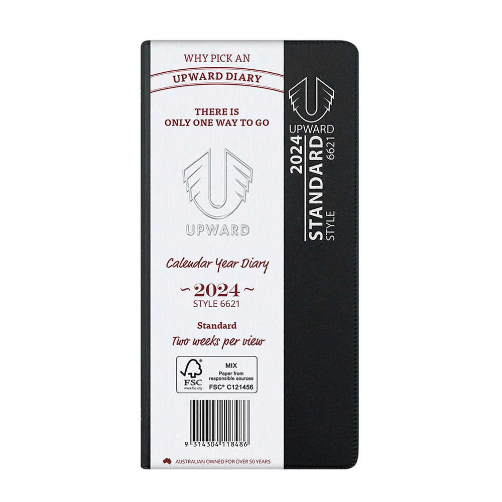 上向き2WTV 2024ポケットダイアリー(黒)