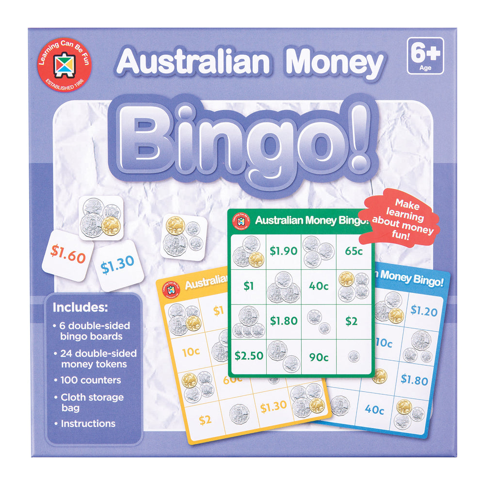 Australian Money Bingo Learning Game