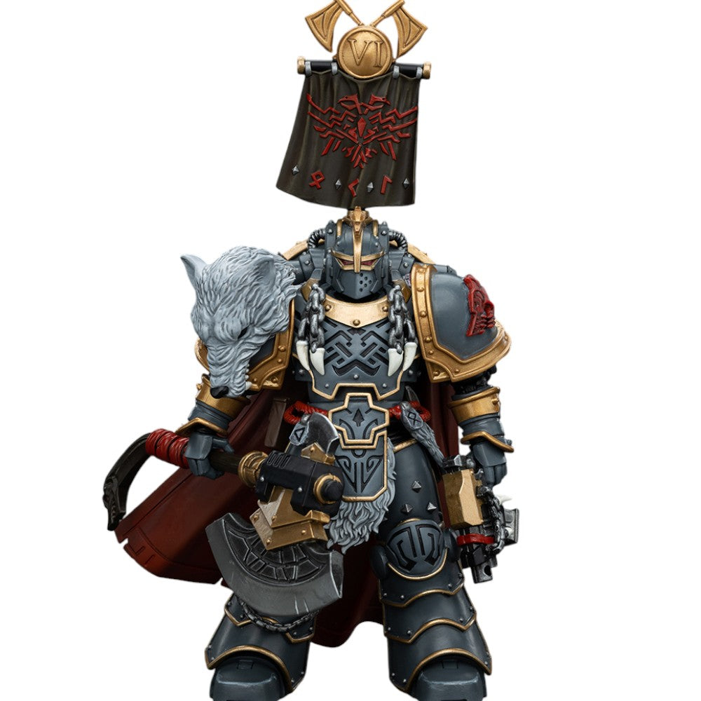 Warhammer Space Wolves Legion Praetor with Power Axe and Combat Shield Figure