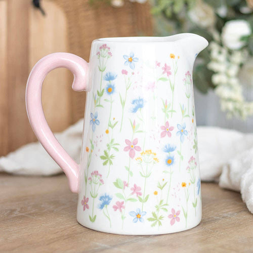 Blooming Lovely Floral Print Ceramic Flower Jug